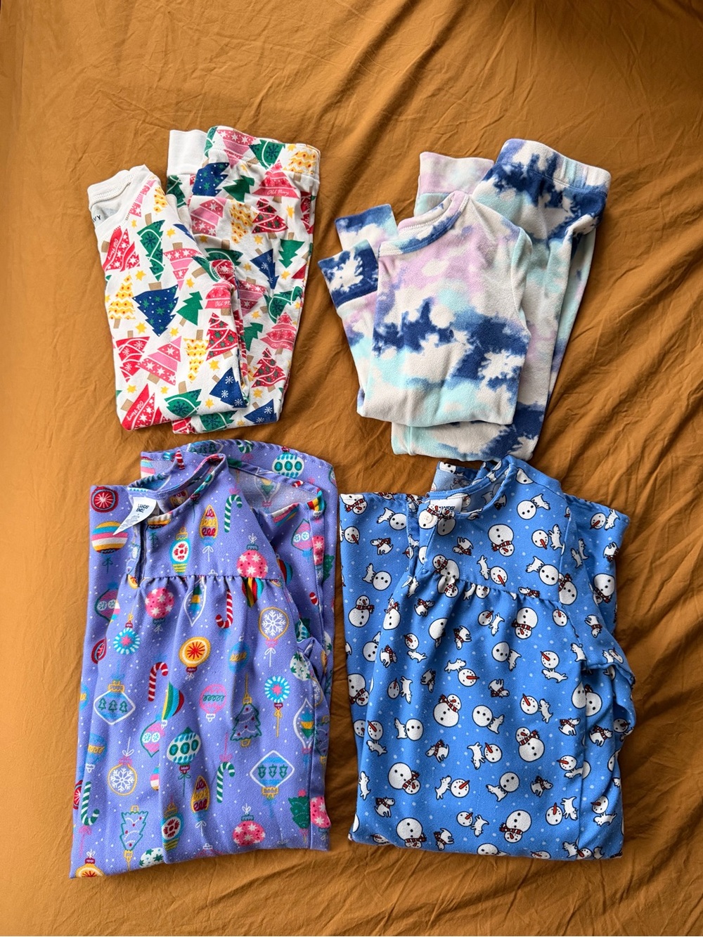 Lands' End Kids Pajama Set - Blue, Purple, White, Green, Red